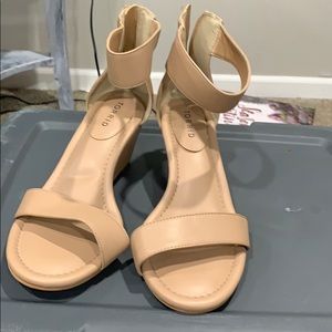Nude ankle strap wedge.  Size 8 Torrid brand